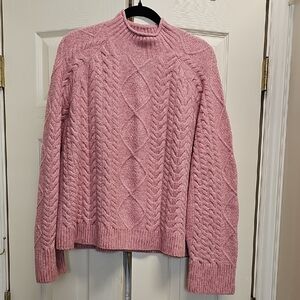 J. Crew Soft Cable Knit Rollneck Sweater In Supersoft Yarn in Dusty Rose